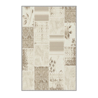 Stylish Woven Carpet (3.9 x 4. ft), 1% Polyester, Pile Height: .3 in | Antibacterial & Non-Slip Underside, 3D Digital Printing | Machine Washable, Perfect for Home Décor, Living Room & Bedroom Use