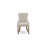 7 Piece Dining Table Set Consist of a Rectangle Kitchen Table and 6 Doeskin Linen Fabric Upholstered Parson Chairs, Mahogany-671372859-671372858