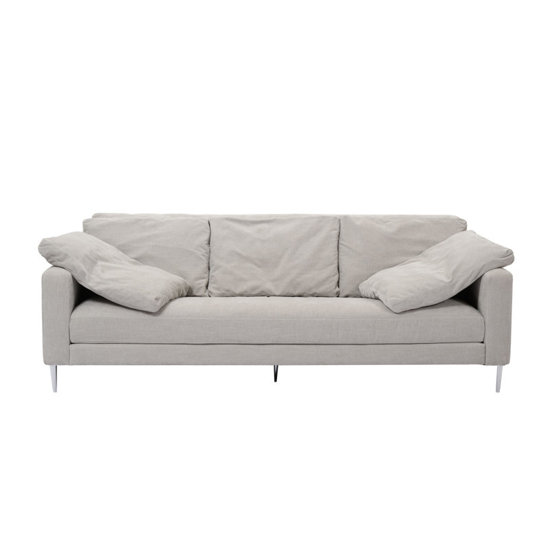 Canapé en velours texturé gris clair Tov Furniture, Velours gris clair