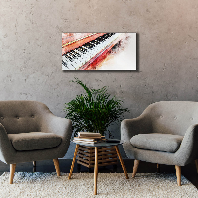«Red Piano» par Epic Portfolio, art mural sur toile, H 20 po x l 40 po x P 1,5 po