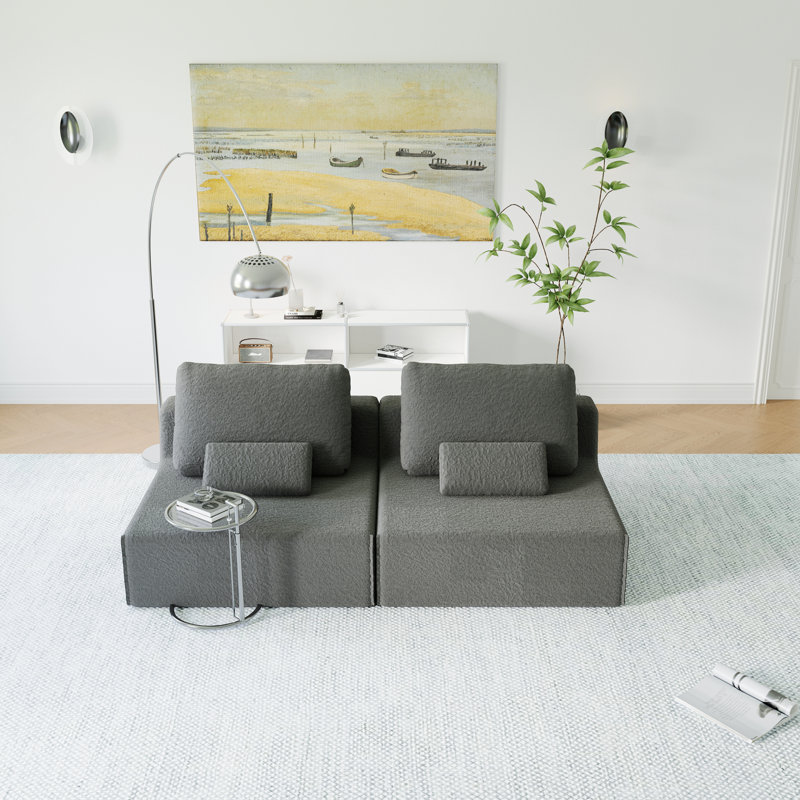 Canapé modulaire modulaire, canapé de plancher pour le salon, Gris