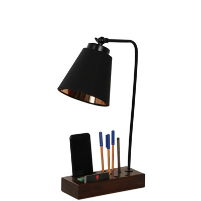 Lampe de bureau brune 17,72 po Oswalt