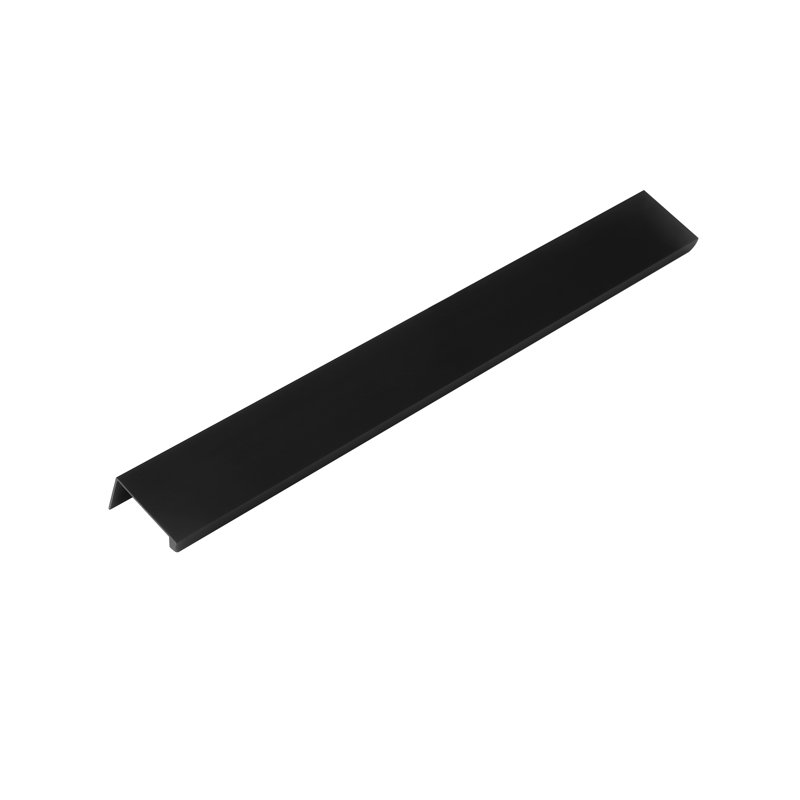 Matte Black Aluminum Finger Pull Cabinet Handle with Mounting Hardware