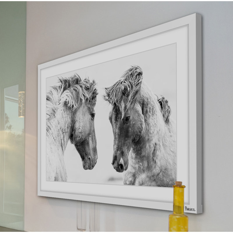 «Horse pair» par Marmont Hill - reproduction de photo sur papier encadrée, H 8 po x l 12 po x P 1,5 po