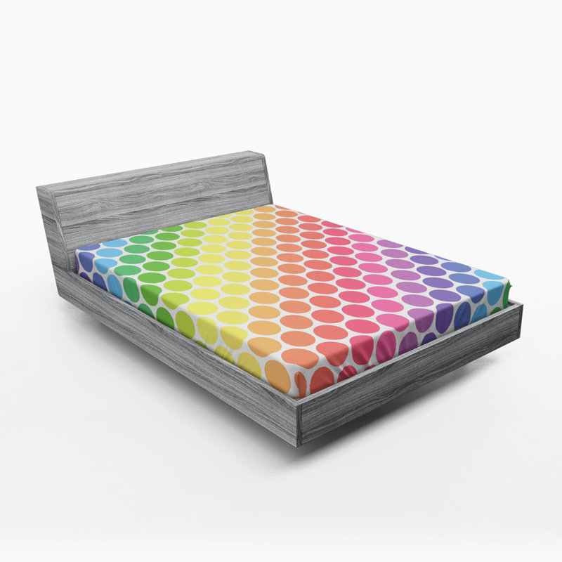 Microfiber Polka Dots Fitted Sheet, Queen Fitted Sheet