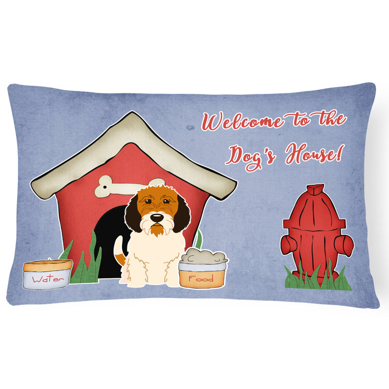 Coussin lombaire bleu intérieur/extérieur pour chien house