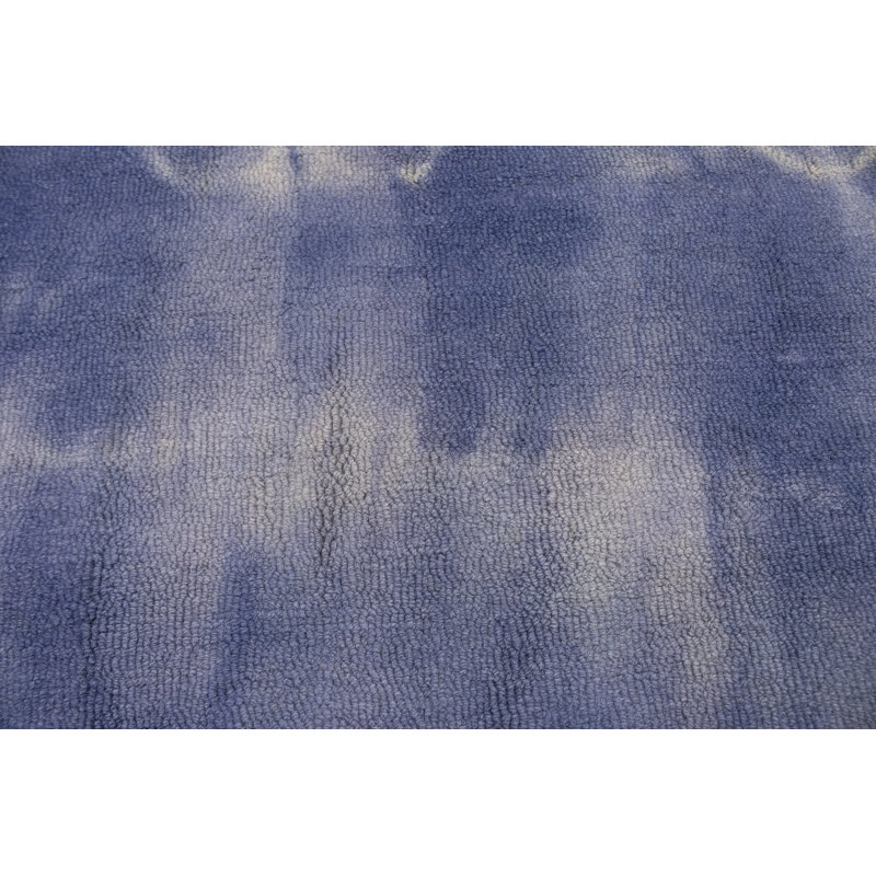 Tapis oriental moderne mauve-bleu marine 5 X 8