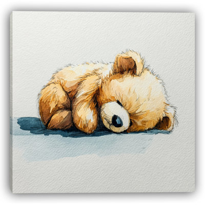 Peaceful Teddy Bear Wrapped Canvas Wall Art