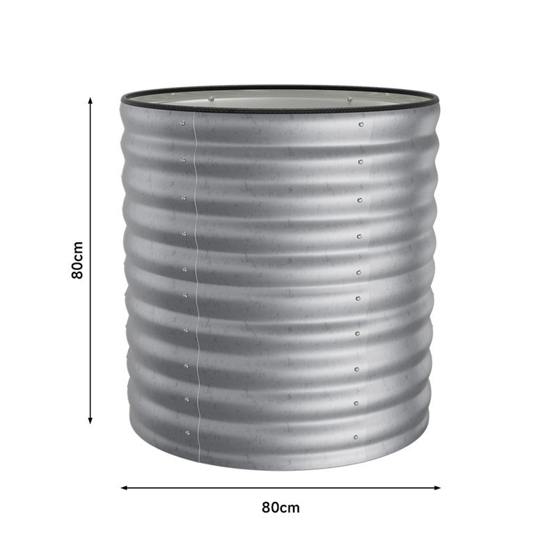 Metal Raised Garden Bed, Silver, 80cm H x 80cm W x 80cm D