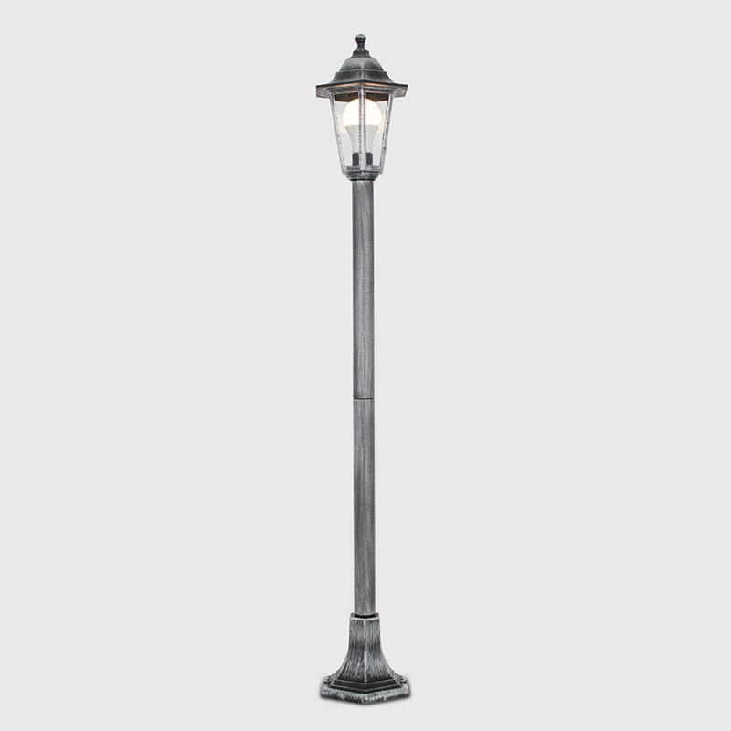 Seaton Transparent Lamp Post (Full), Black, 3000K