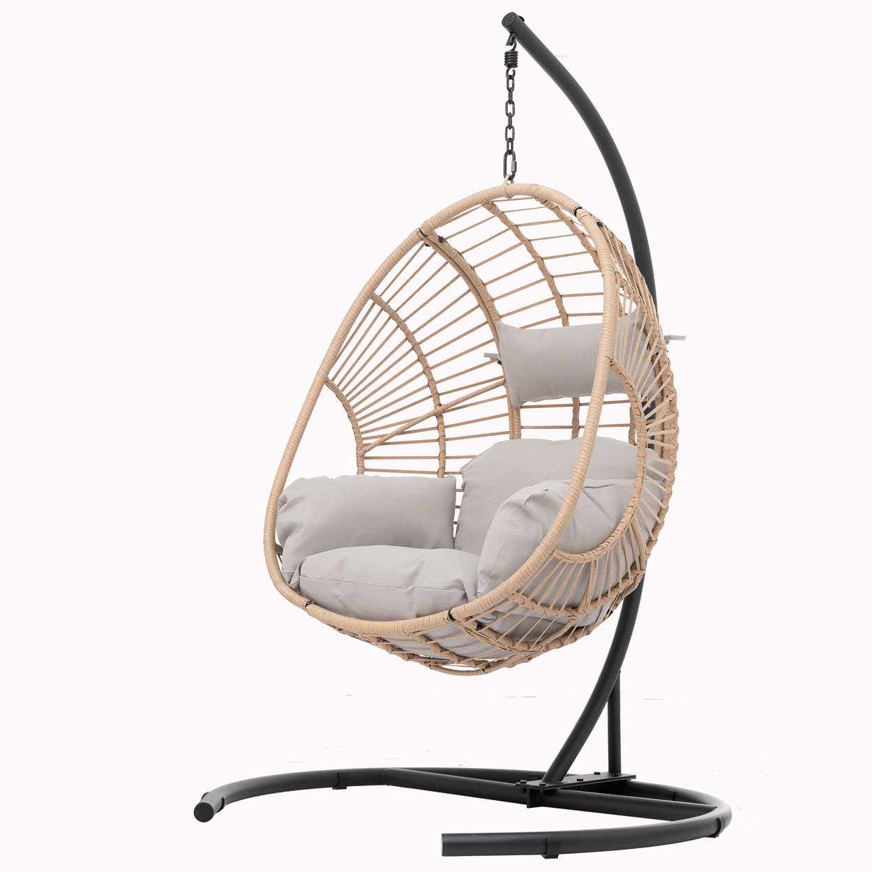 Harrington Rattan + Rope Indoor Outdoor SINGLE Hanging Chair