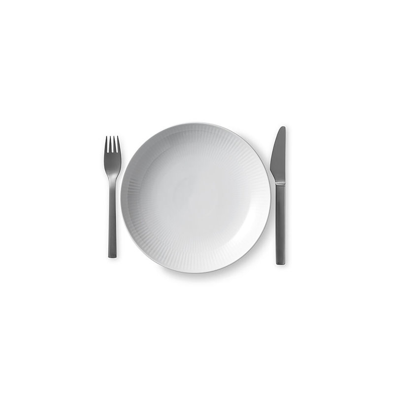 Royal Copenhagen White Fluted 16 oz. Shallow Pasta Plate