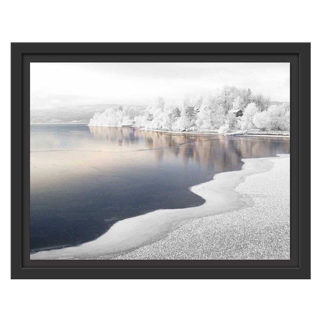 Gerahmtes Wandbild Winterlandschaft Wald Schnee