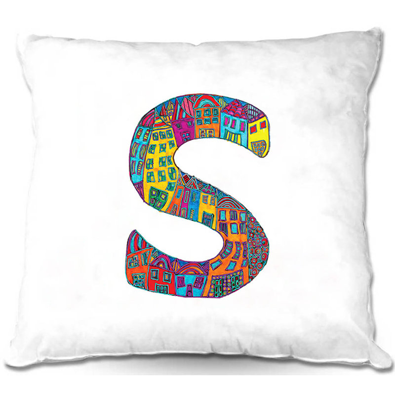 Housse et insert de coussin Couch Alphabet, 18 po x 18 po, S