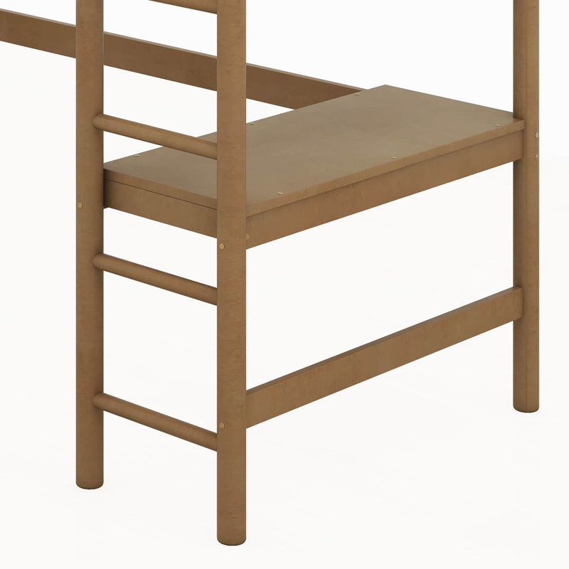 Lit mezzanine simple avec bureau, cadre de lit mezzanine rembourré avec échelle, barrières de sécurité
