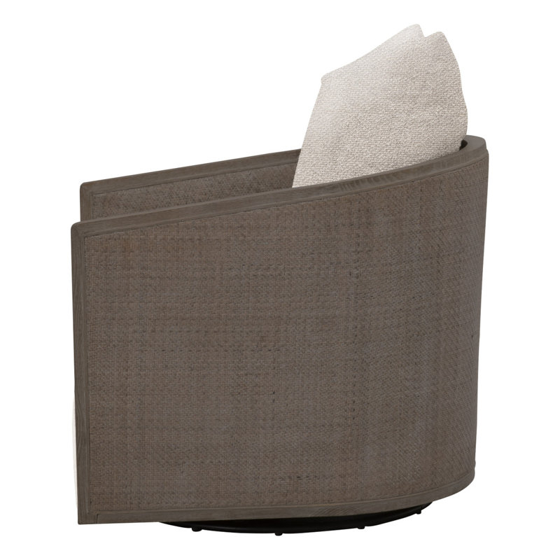 Fauteuil club pivotant Mcguire, Mélange de polyester gris