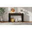 Console ovale avec 2 tiroirs et tablette inférieure Trexm, table d'entrée en bois avec glissières en métal pour le salon-1069952974
