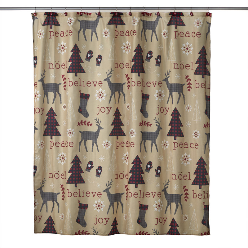 Shower Curtain with Hooks Included