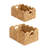 Handwoven Water Hyacinth Storage Baskets With Scalloped Edges, Built-In Handles - Set Of 2