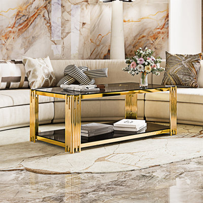 Table basse en verre transparent