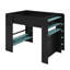 Lit superposé double en bois pleine grandeur avec bureau réglable, garde-robe, tiroirs, tablettes, port de chargement USB et éclairage à DEL RVB-1405056944