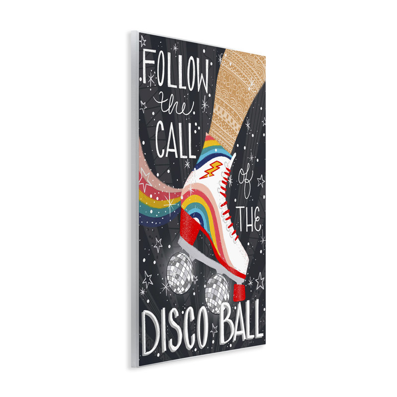 «Follow The Call of Disco Ball», plaque murale par Emiko Rainbow, H 15 po x l 10 po