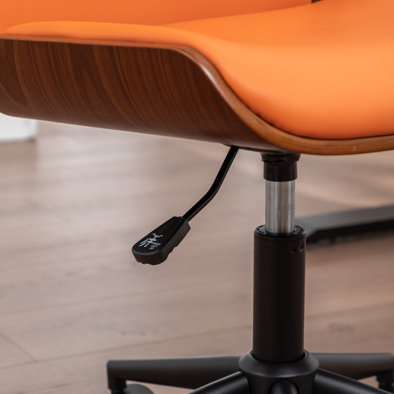 Chaise de bureau rembourrée en similicuir Bryonie, Orange