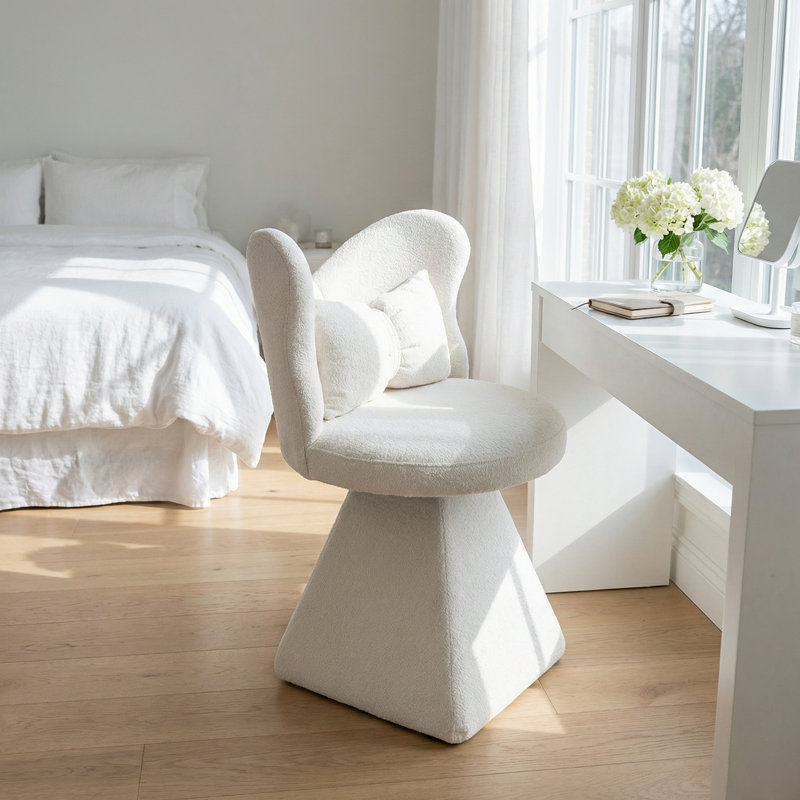 Élégante chaise d'appoint pivotante en velours avec dossier papillon pour des sièges polyvalents pour la maison et le commerce