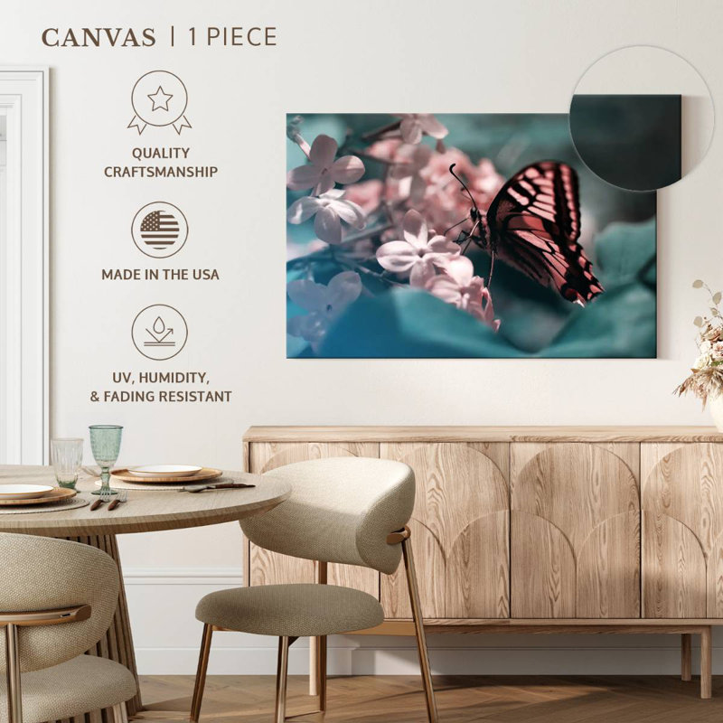 Brampt Pink Butterfly, 34" H x 51" W