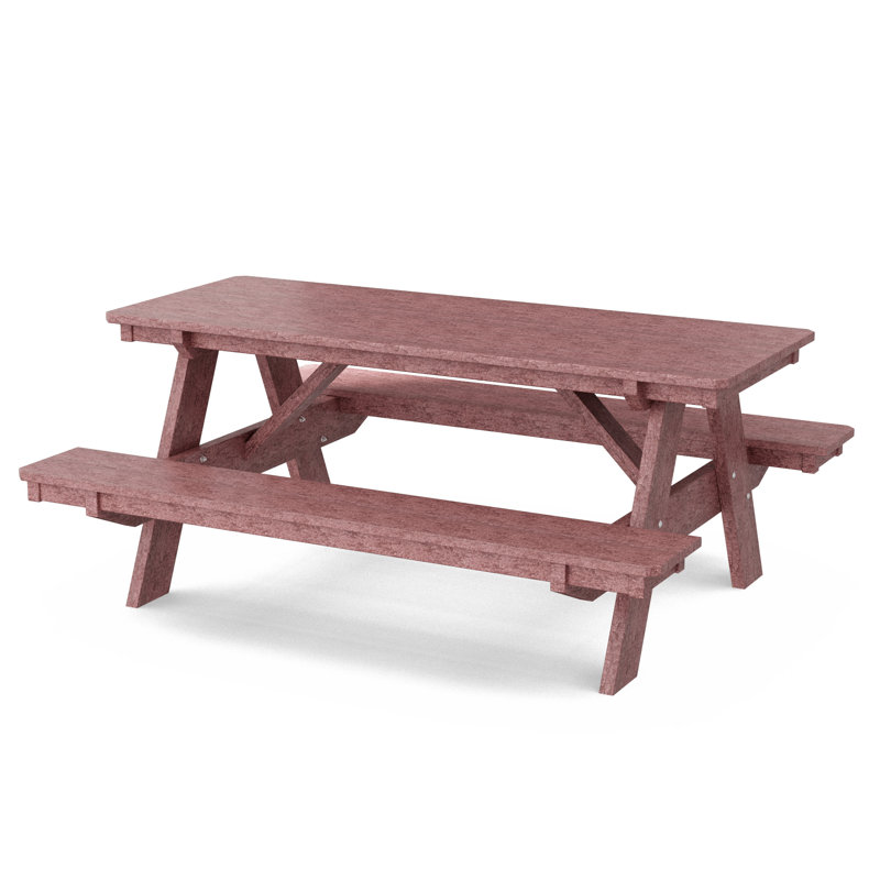 Table de pique-nique 72 "avec bancs attachés Heritage, Bois de cerisier