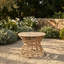 Chaises longues pivotantes en osier pour 2 personnes avec table d'appoint ronde et coussins-1403555399