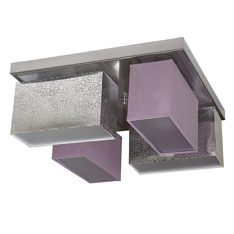 Partlow Fabric Semi Flush Mount, Silver and purple