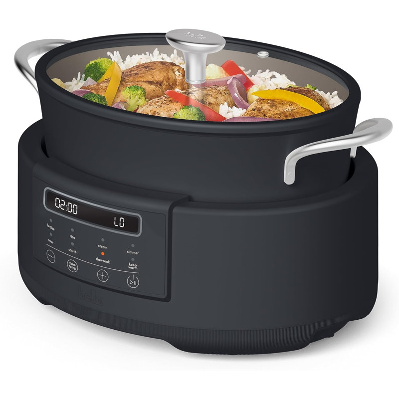 Bella MULTI 10-in-1 7 Quart MultiCooker, Slate, Slate