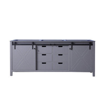 Dark Grey Double Bath Vanity 80 In. W X 22 In. D
