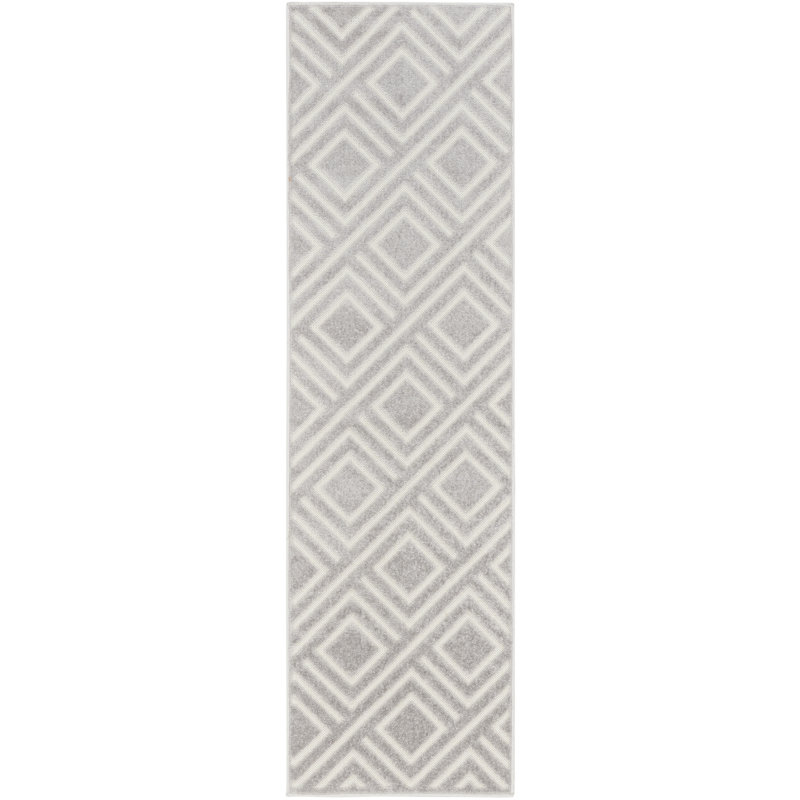 Ebern Designs Garp Light Grey Modern Indoor Rug, Runner 2' x 6'