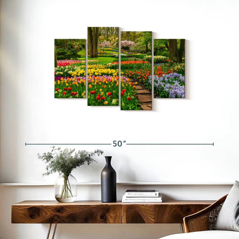 Harnek fleurs du jardin printanier, H 22 po x l 36 po