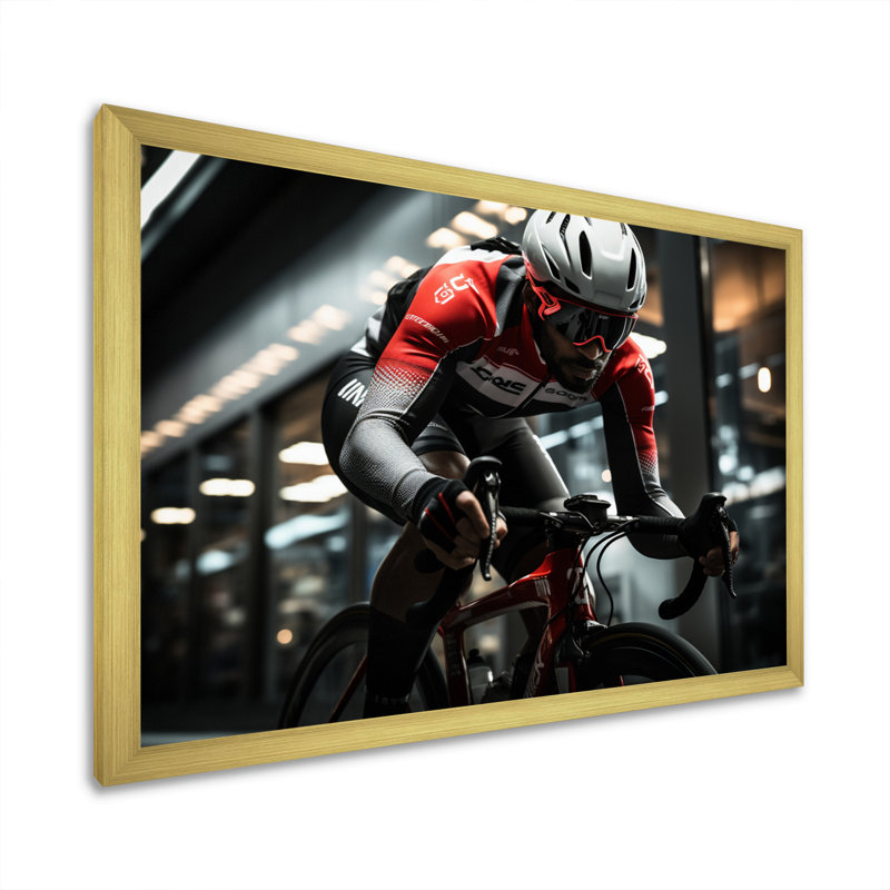 " Bicycle Pedal Power IV ", Gold Picture Framed, 30" H x 40" W x 1.5" D