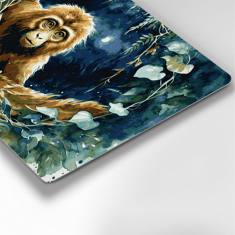 Art mural en métal gris Wildlife Potto, 16" H x 20" W