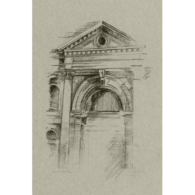 Charcoal Architectural Study II by Ethan Harper - Wrapped Canvas Painting
