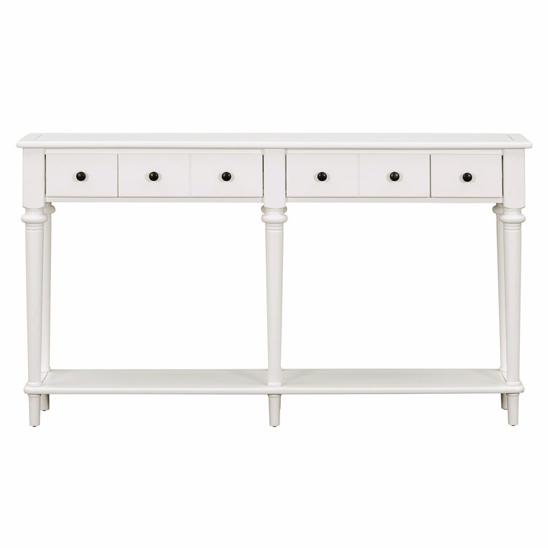 Entryway Table with 4 Drawers, White