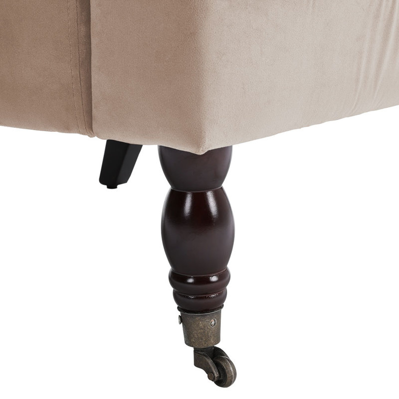 Semmes Velvet Armchair, H 84 cm x W 54 cm x D 80 cm, Grey