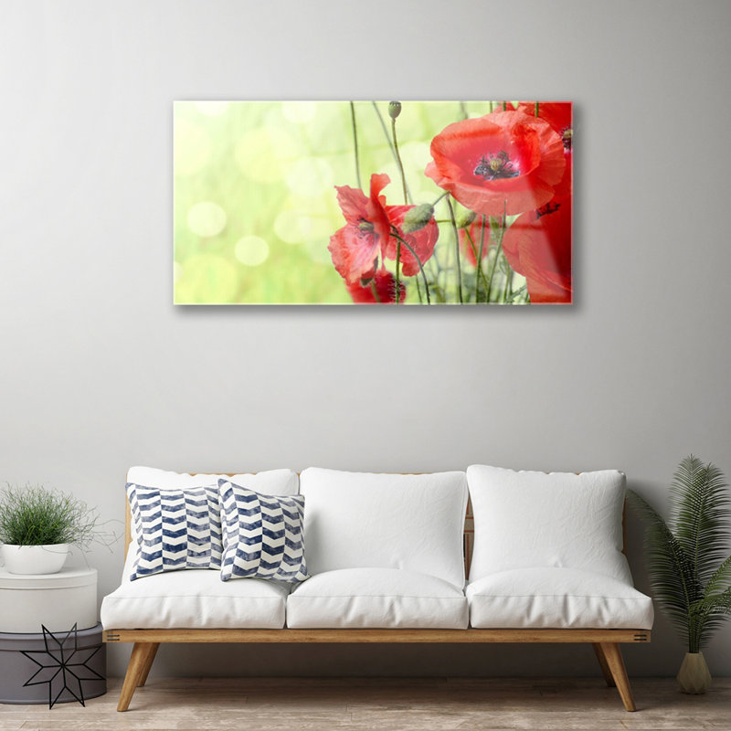 Poppies - No Frame Print on Glass