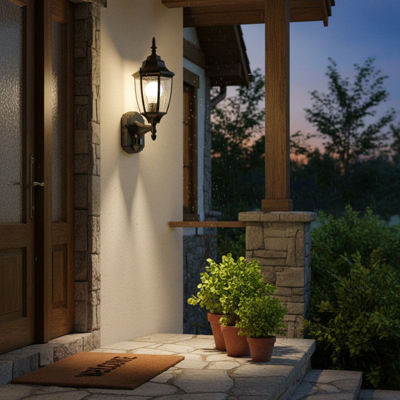41.9cm H Outdoor Sconce, Black