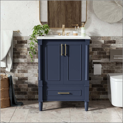 Meuble-lavabo moderne 24 "avec motif orné et tiroir