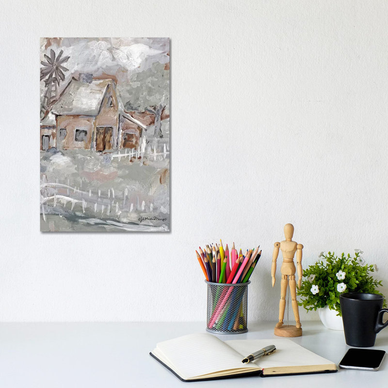 House by Jessica Mingo - Painting on Canvas, Wrapped Canvas, 30.48cm H x 20.32cm W x 1.91cm D