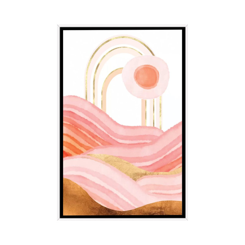 «Late Summer Sunset», reproduction d'impression, H 26 po x l 18 po x 1,5 po, Pas de tapis, Toile blanche encadrée