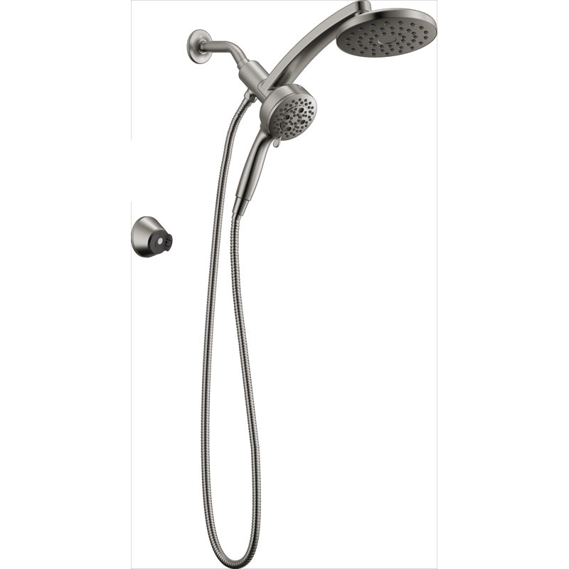 7-Setting PivotPro 3-in-1 Combination Shower Head with ProClean High Pressure Spray 2.5 GPM Black Stainless