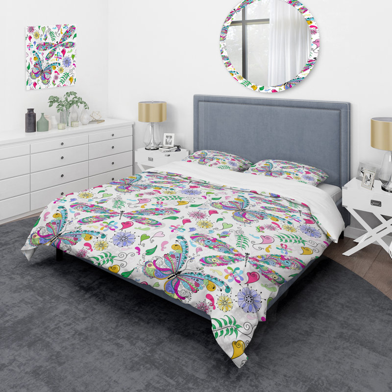 Cachemire floral multicolore - ensemble de housse de couette abstrait - microfibre de polyester