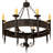 8 - Light Dimmable Wagon Wheel Chandelier
