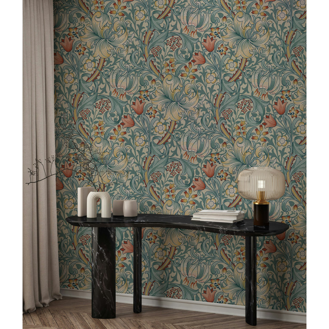 William Morris Golden Lily Wallpaper Bryelle Peel & Stick Roll 1899 John Henry Dearles Design Lark Manor™ 
